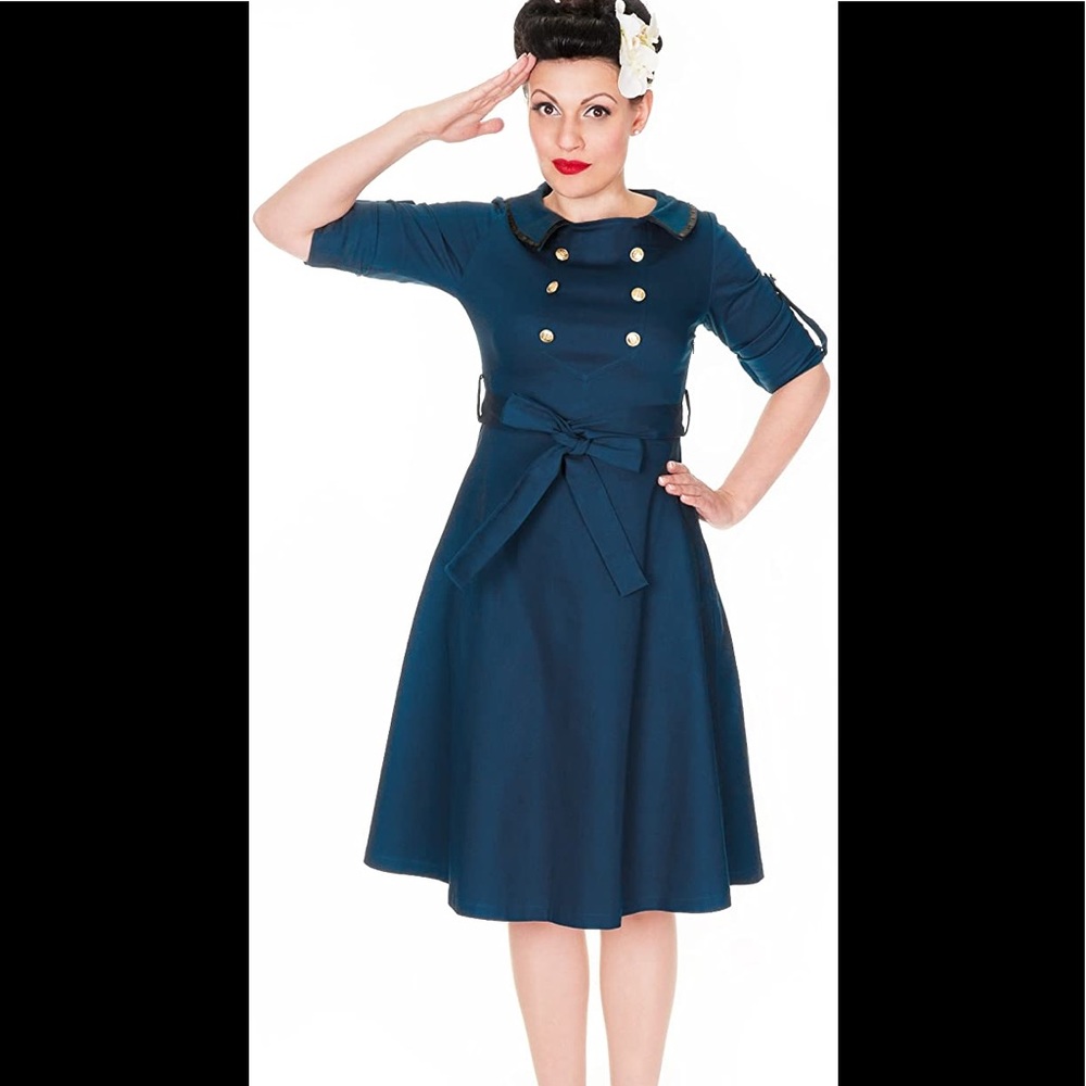 Lindy Bop Navy Blue Vintage Dress